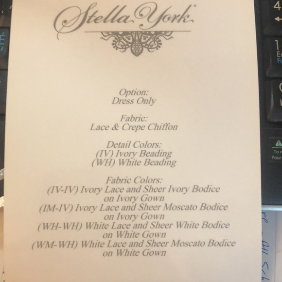 Stella York chiffon beaded bodice wedding dress - Picture 2 of 7